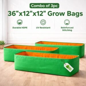 Wow Plant Premium Rectangular Grow Bags – 36” × 12” × 12” | Combo of 3